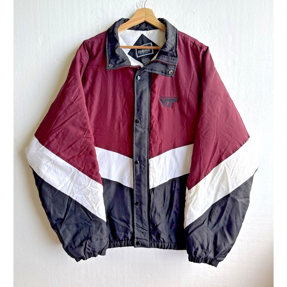 VTG VT Virginia Tech Puffer Jacket Quilted Lined Men’s Size 2XL Holloway